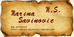 Marina Savinović vizit kartica